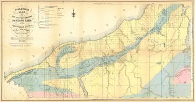 Map Antique Geological Map Of The District Between Portage Lake And Montreal River Lake Superior Michigan
