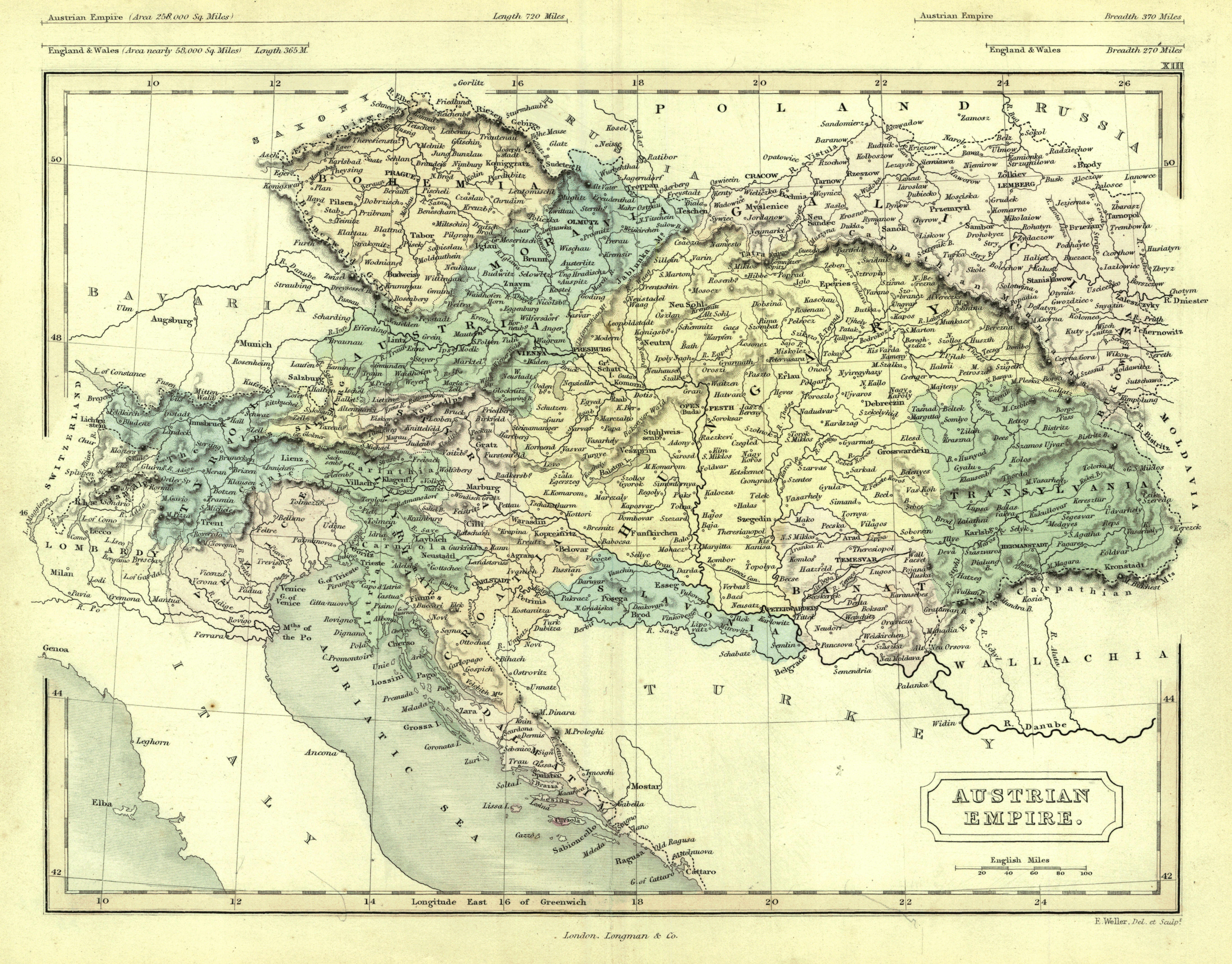 Maps Antique Country Hungary